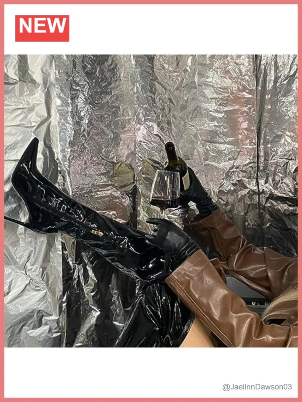Over the Knee Boots Stiletto Pointed Toe Thigh High Heel Patent Leather